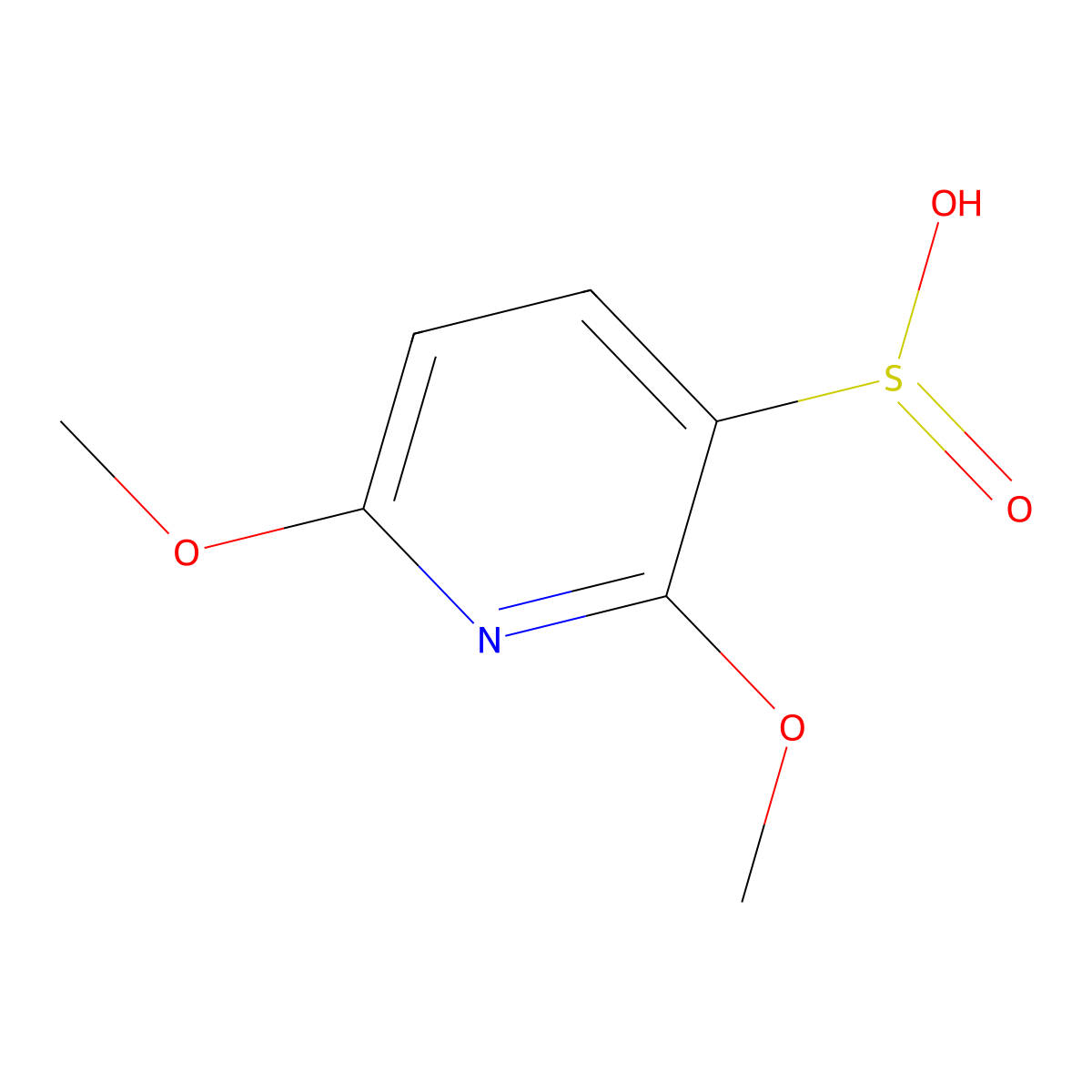 2,6-Dimethoxypyridine-3-sulfinic acid molecular structure, CAS 2385341-69-3