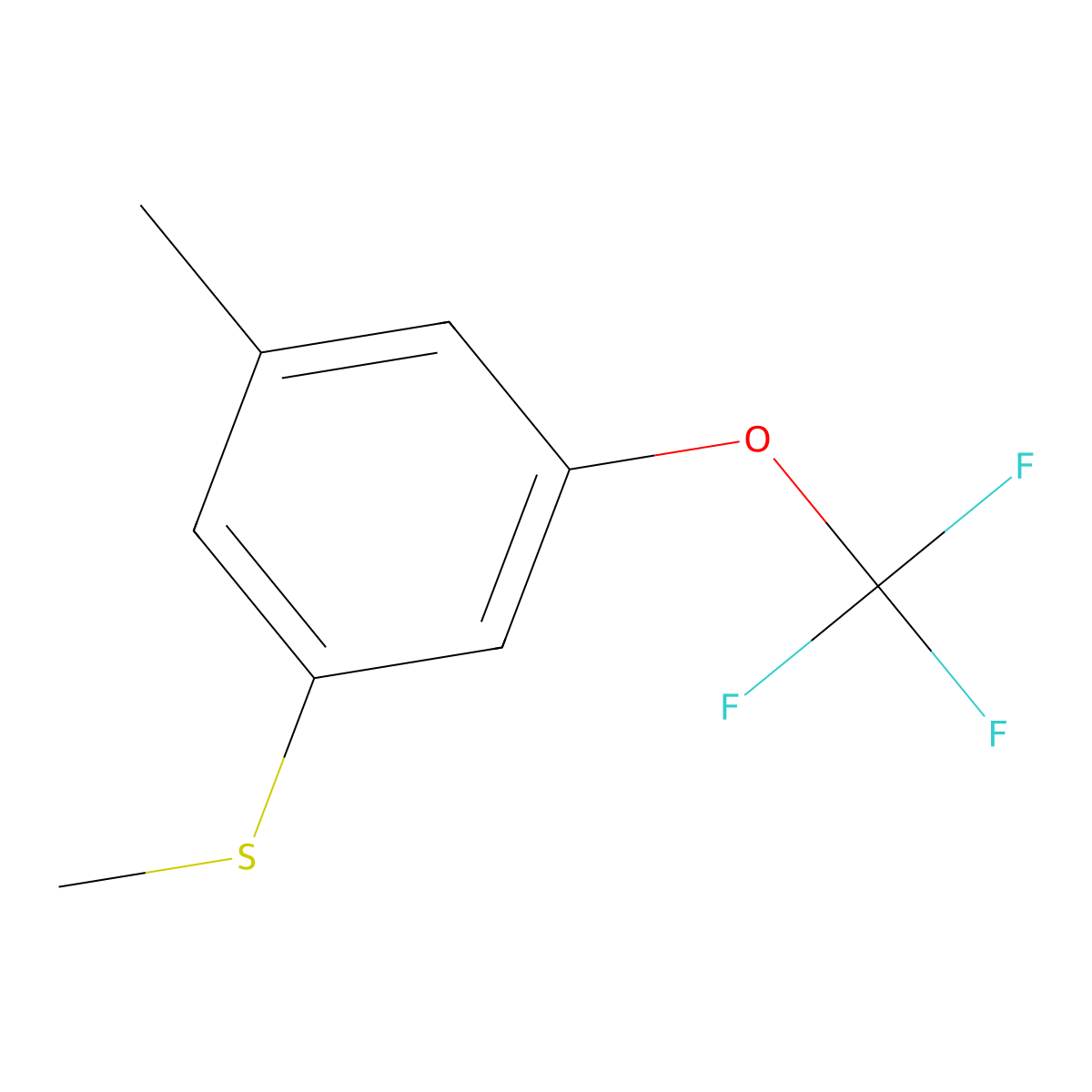 Methyl(3-methyl-5-(trifluoromethoxy)phenyl)sulfane molecular structure, CAS 2385343-42-8