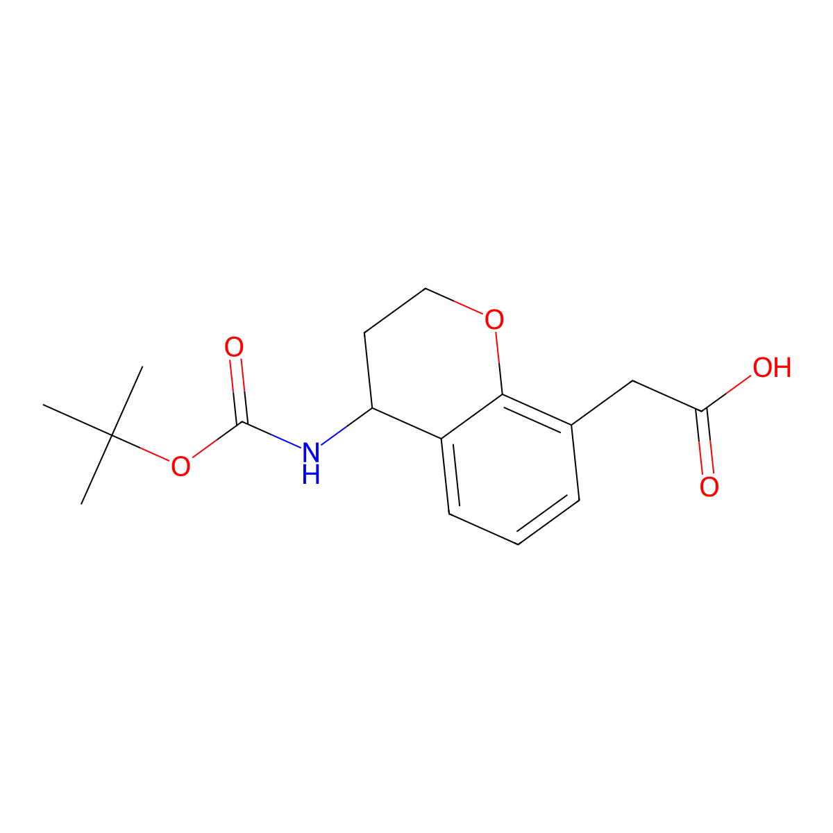 2-(4-{[(tert-butoxy)carbonyl]amino}-3,4-dihydro-2H-1-benzopyran-8-yl)acetic acid molecular structure, CAS 2385348-22-9