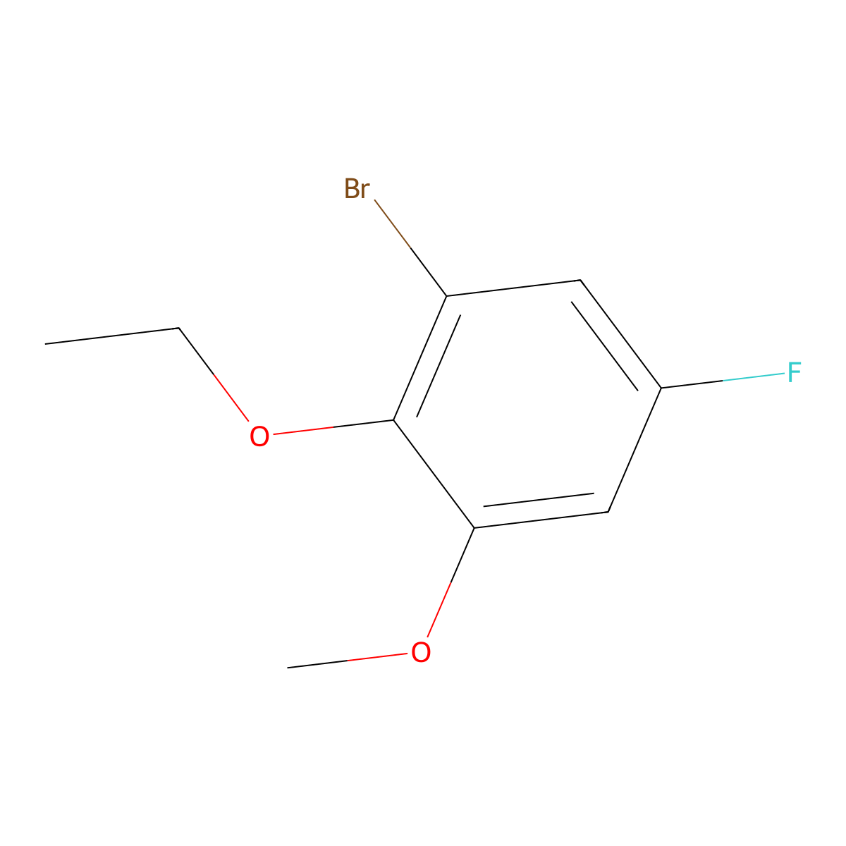 1-Bromo-2-ethoxy-5-fluoro-3-methoxybenzene molecular structure, CAS 2385348-73-0