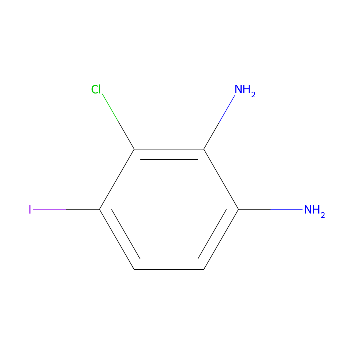3-Chloro-4-iodobenzene-1,2-diamine molecular structure, CAS 2385349-49-3