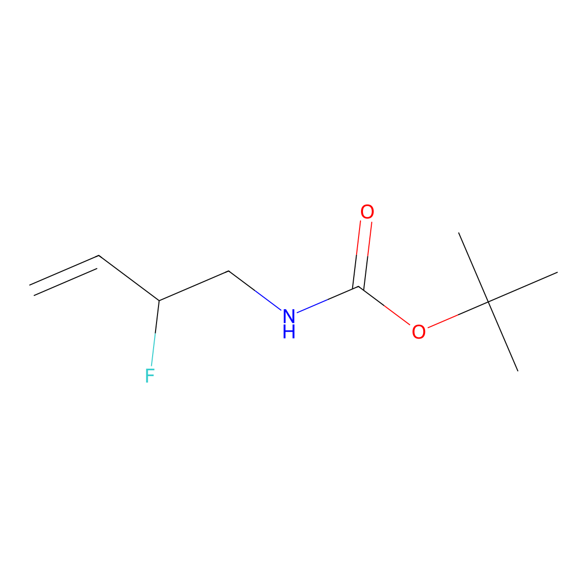 tert-butyl N-(2-fluorobut-3-en-1-yl)carbamate molecular structure, CAS 2385353-35-3