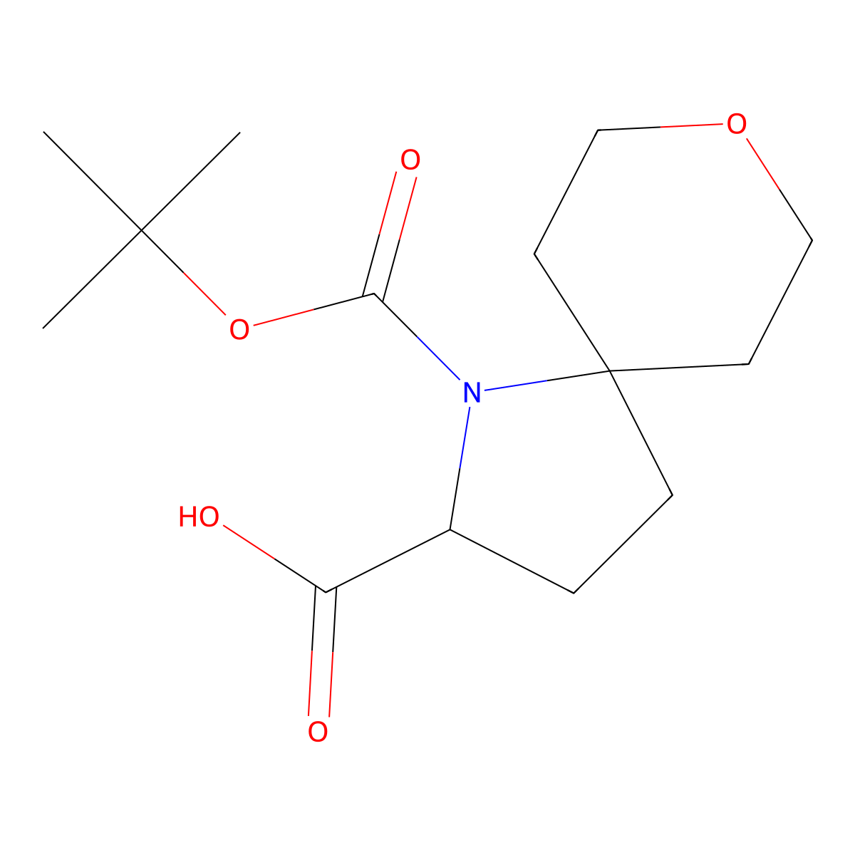 1-[(Tert-butoxy)carbonyl]-8-oxa-1-azaspiro[4.5]decane-2-carboxylic acid molecular structure, CAS 2385357-90-2