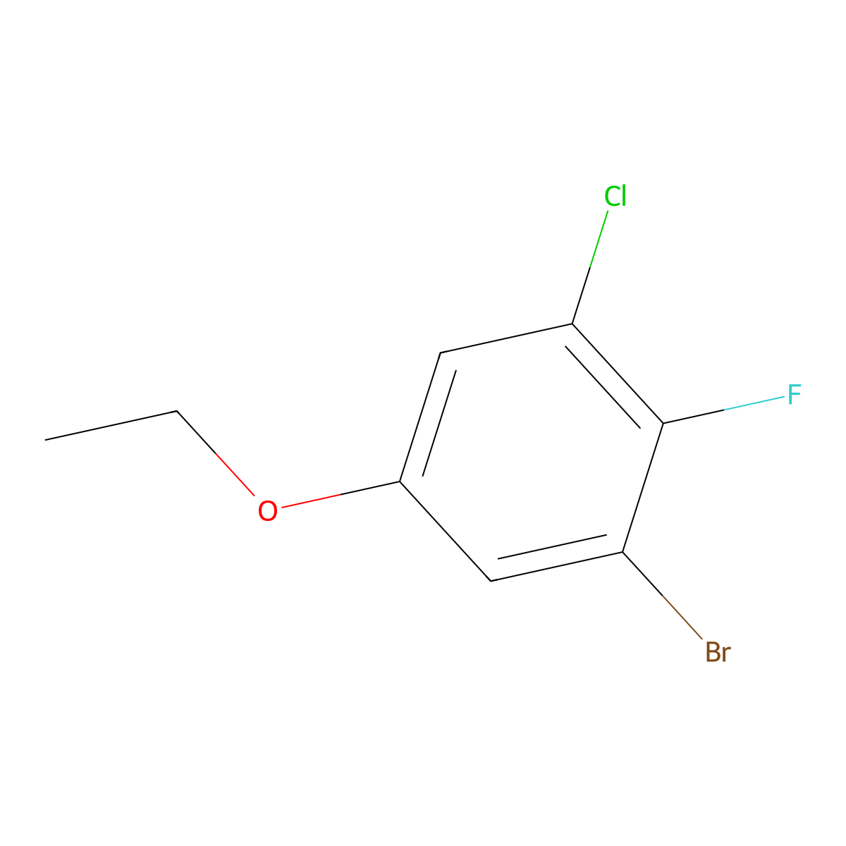 1-Bromo-3-chloro-5-ethoxy-2-fluorobenZene molecular structure, CAS 2385360-15-4