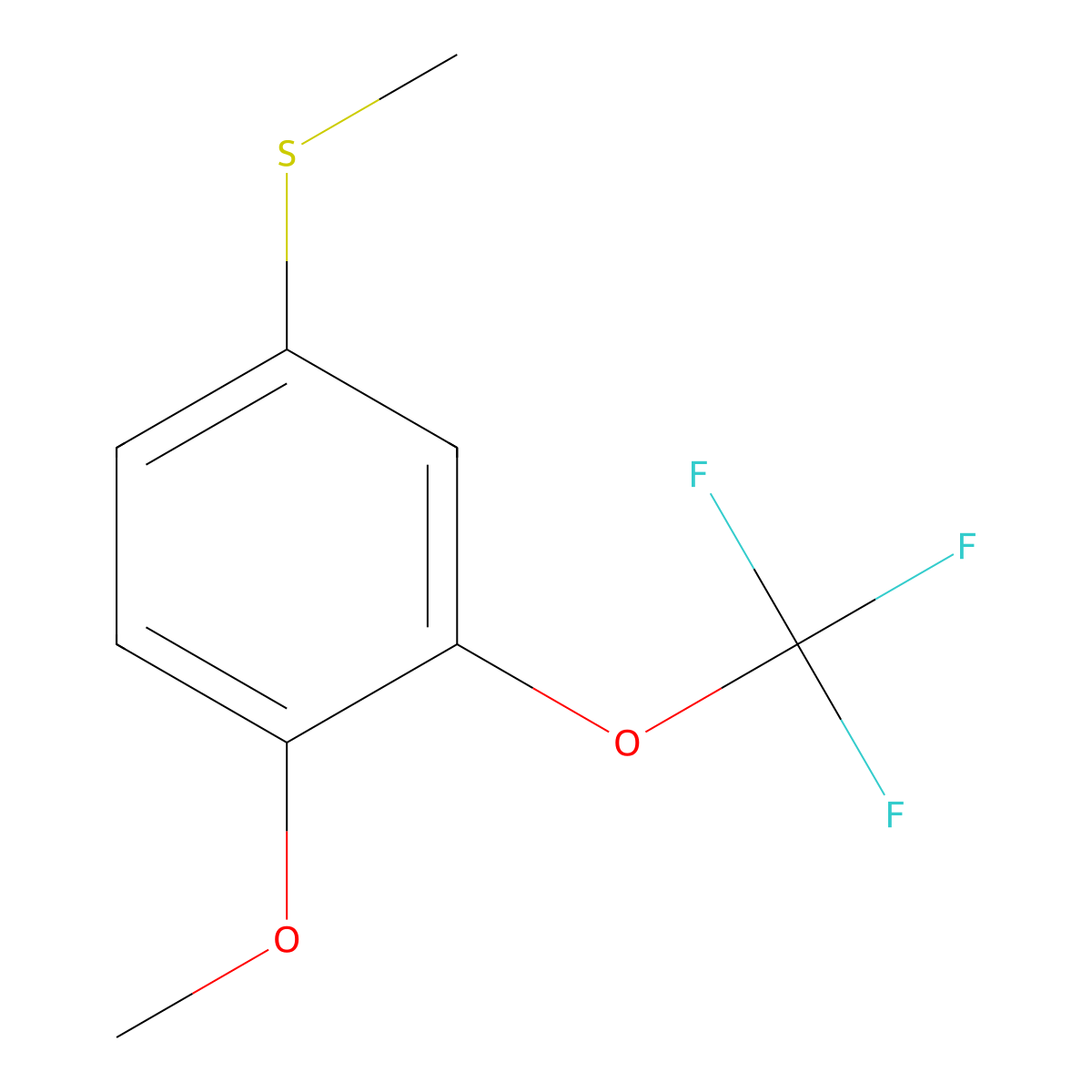 (4-Methoxy-3-(trifluoromethoxy)phenyl)(methyl)sulfane molecular structure, CAS 2385360-53-0