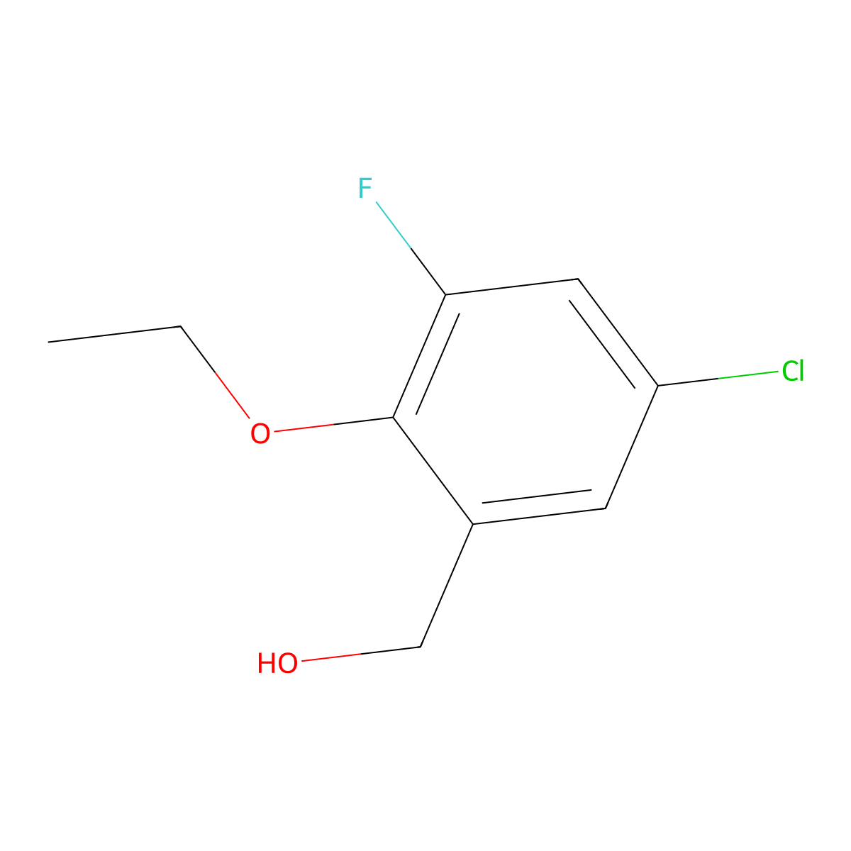 (5-Chloro-2-ethoxy-3-fluorophenyl)methanol molecular structure, CAS 2385360-63-2