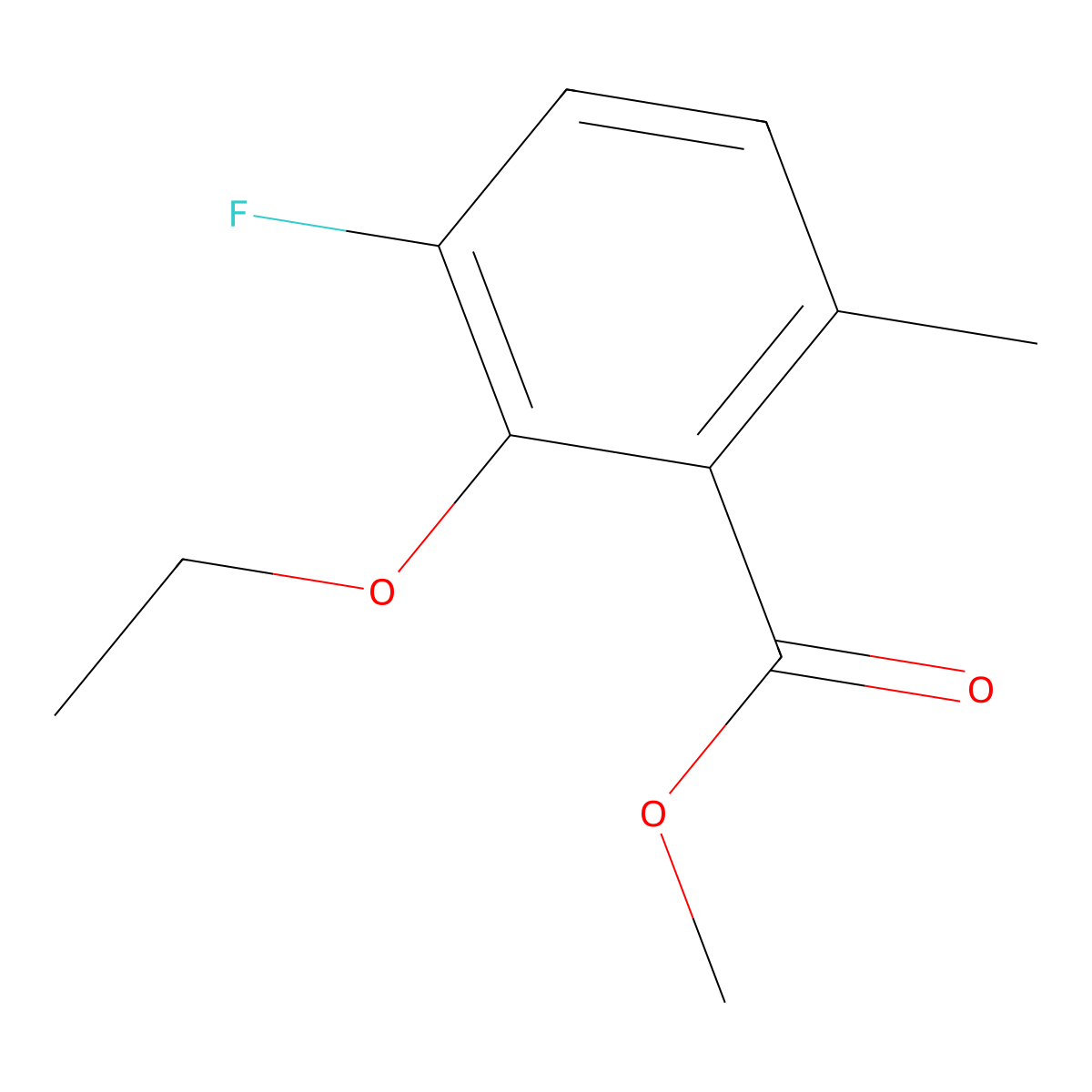 Methyl 2-ethoxy-3-fluoro-6-methylbenzoate molecular structure, CAS 2385360-94-9
