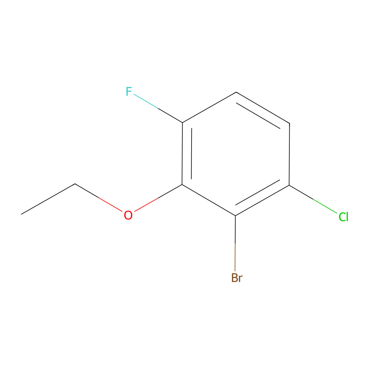 2-Bromo-1-chloro-3-ethoxy-4-fluorobenzene molecular structure, CAS 2385361-52-2