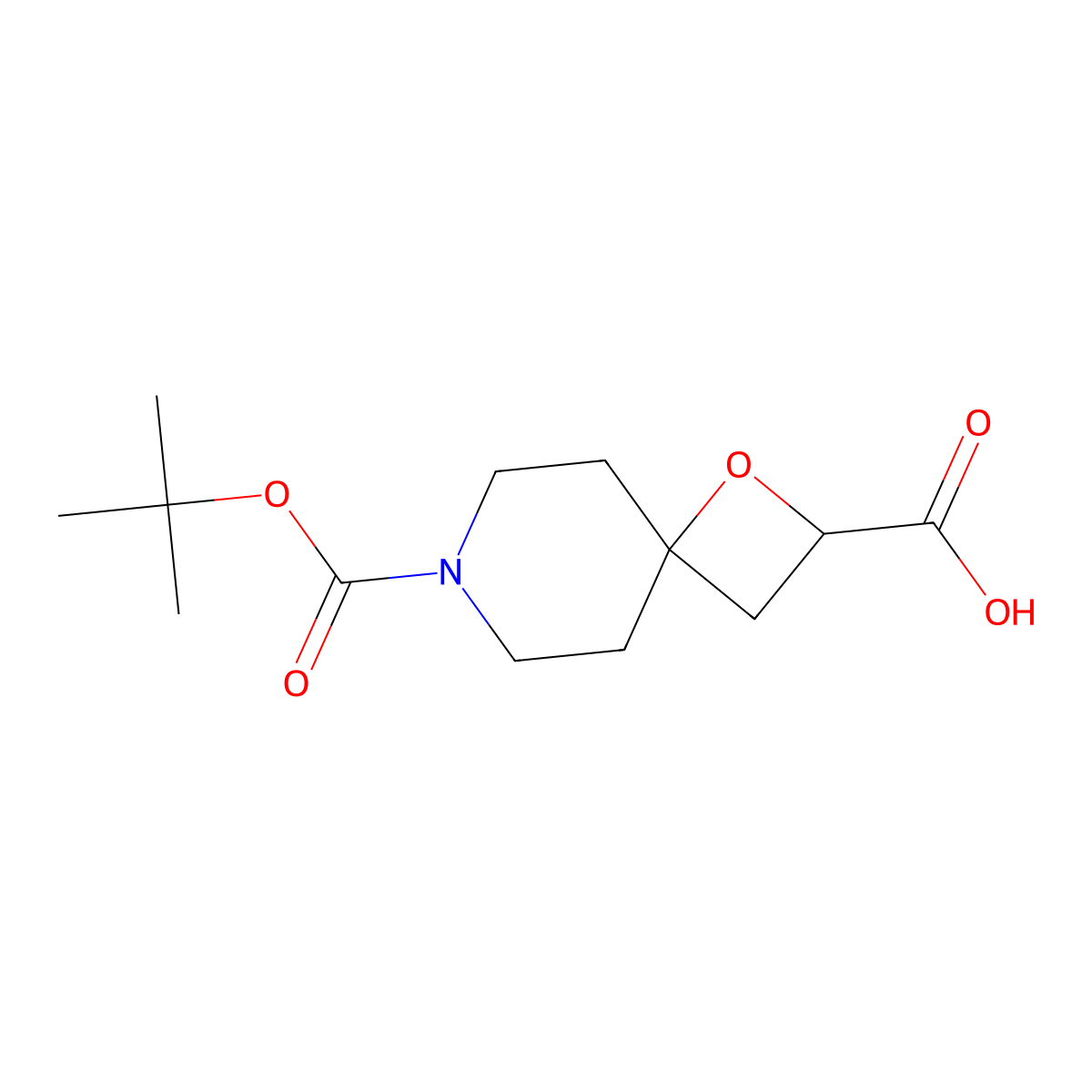 7-[(2-Methylpropan-2-yl)oxycarbonyl]-1-oxa-7-azaspiro[3.5]nonane-2-carboxylic acid molecular structure, CAS 2385365-12-6