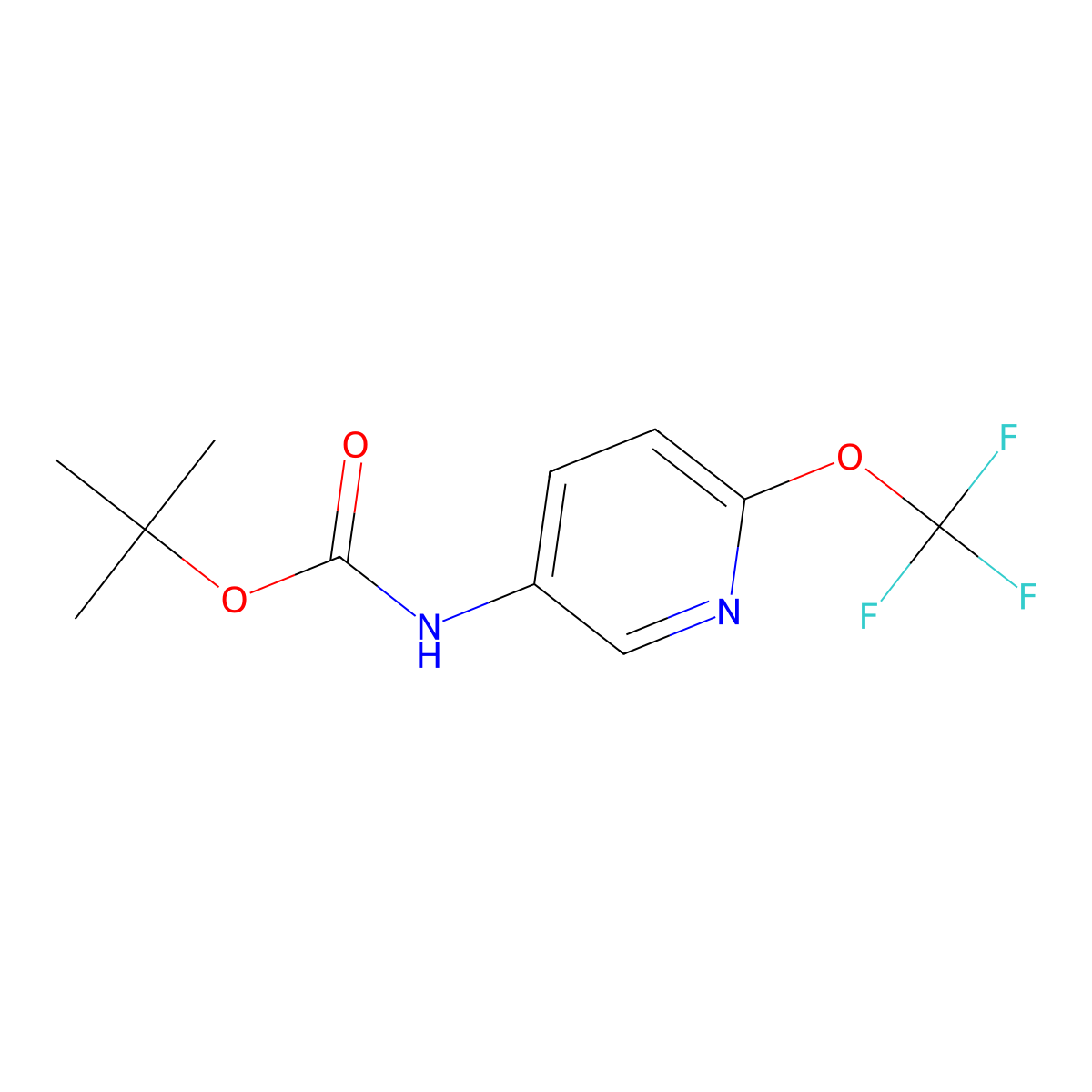 Tert-butyl 6-(trifluoromethoxy)pyridin-3-ylcarbamate molecular structure, CAS 2385366-12-9