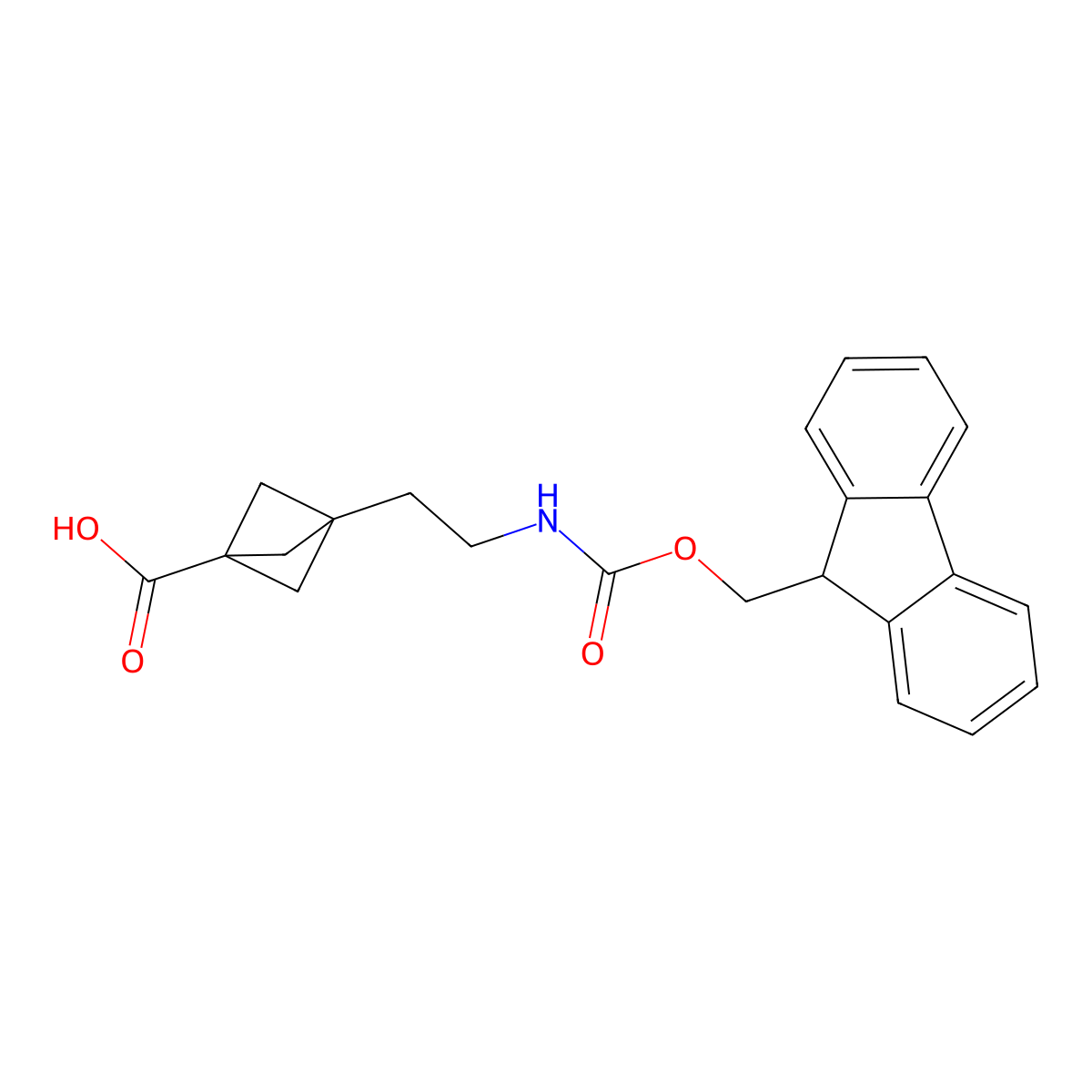 3-[2-({[(9H-fluoren-9-yl)methoxy]carbonyl}amino)ethyl]bicyclo[1.1.1]pentane-1-carboxylic acid molecular structure, CAS 2385367-13-3