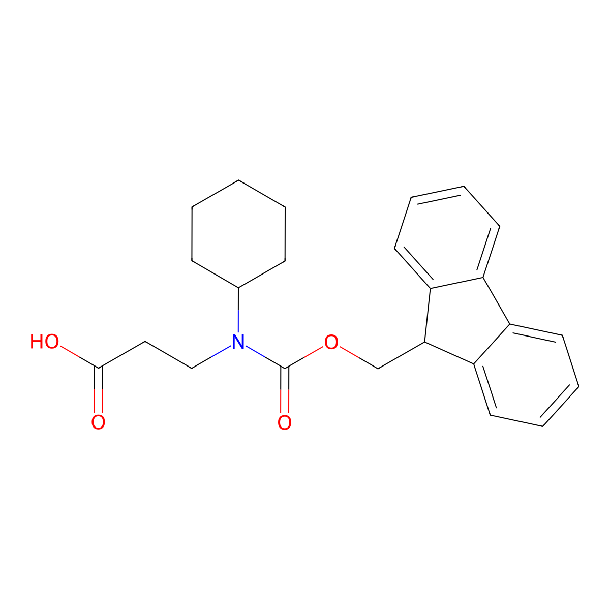 3-[cyclohexyl({[(9H-fluoren-9-yl)methoxy]carbonyl})amino]propanoic acid molecular structure, CAS 2385385-95-3