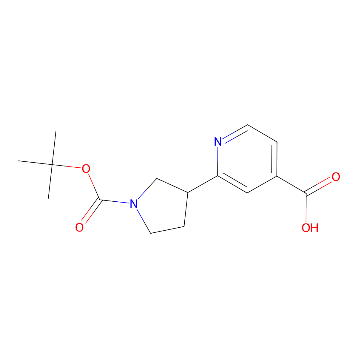 2-{1-[(Tert-butoxy)carbonyl]pyrrolidin-3-yl}pyridine-4-carboxylic acid molecular structure, CAS 2385401-19-2