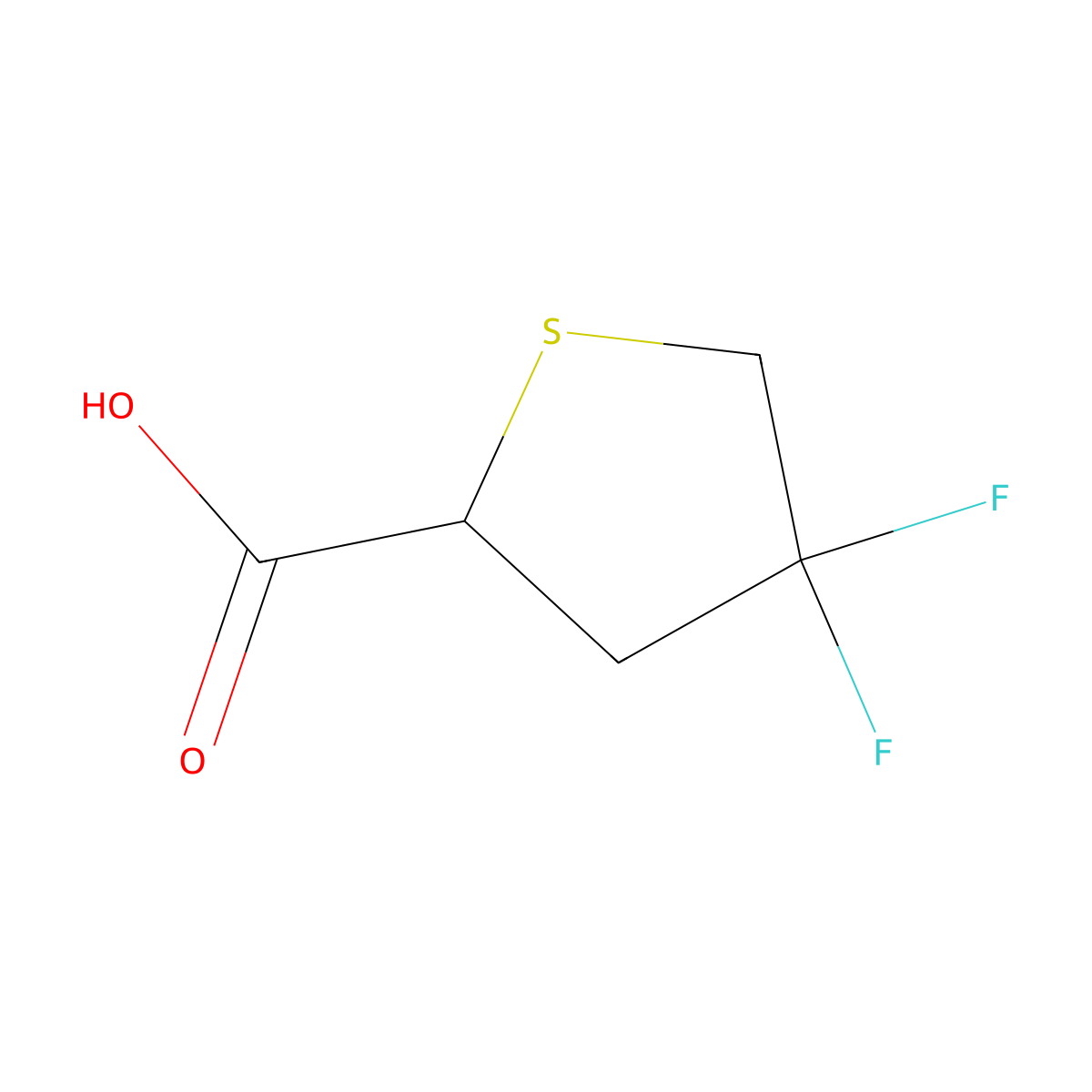 4,4-Difluorothiolane-2-carboxylicacid molecular structure, CAS 2385401-20-5