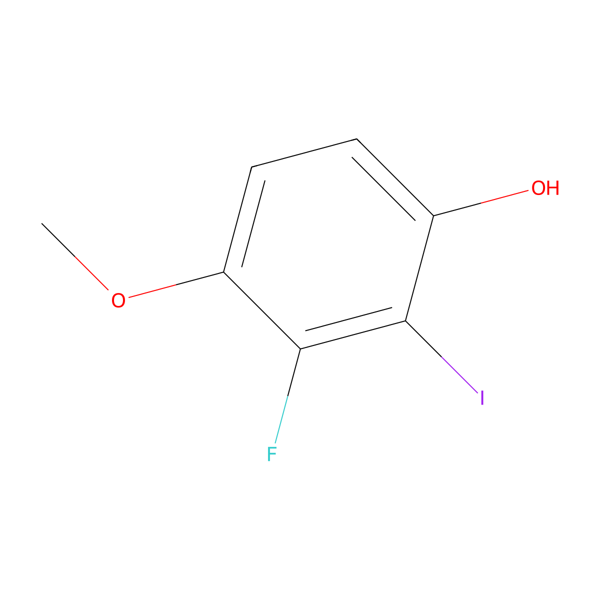 3-Fluoro-2-iodo-4-methoxyphenol molecular structure, CAS 2385401-40-9
