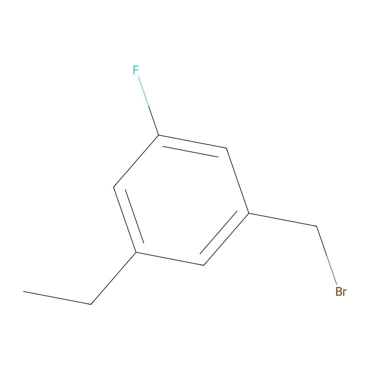 1-(Bromomethyl)-3-ethyl-5-fluorobenzene molecular structure, CAS 2385404-19-1