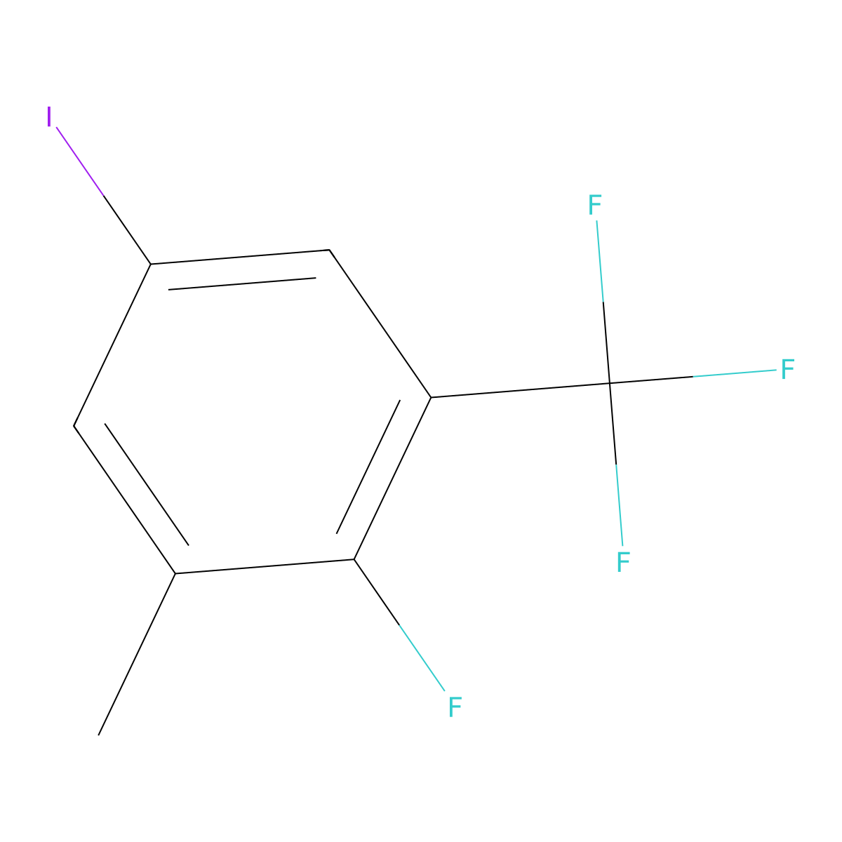 2-Fluoro-5-iodo-1-methyl-3-(trifluoromethyl)benZene molecular structure, CAS 2385405-79-6