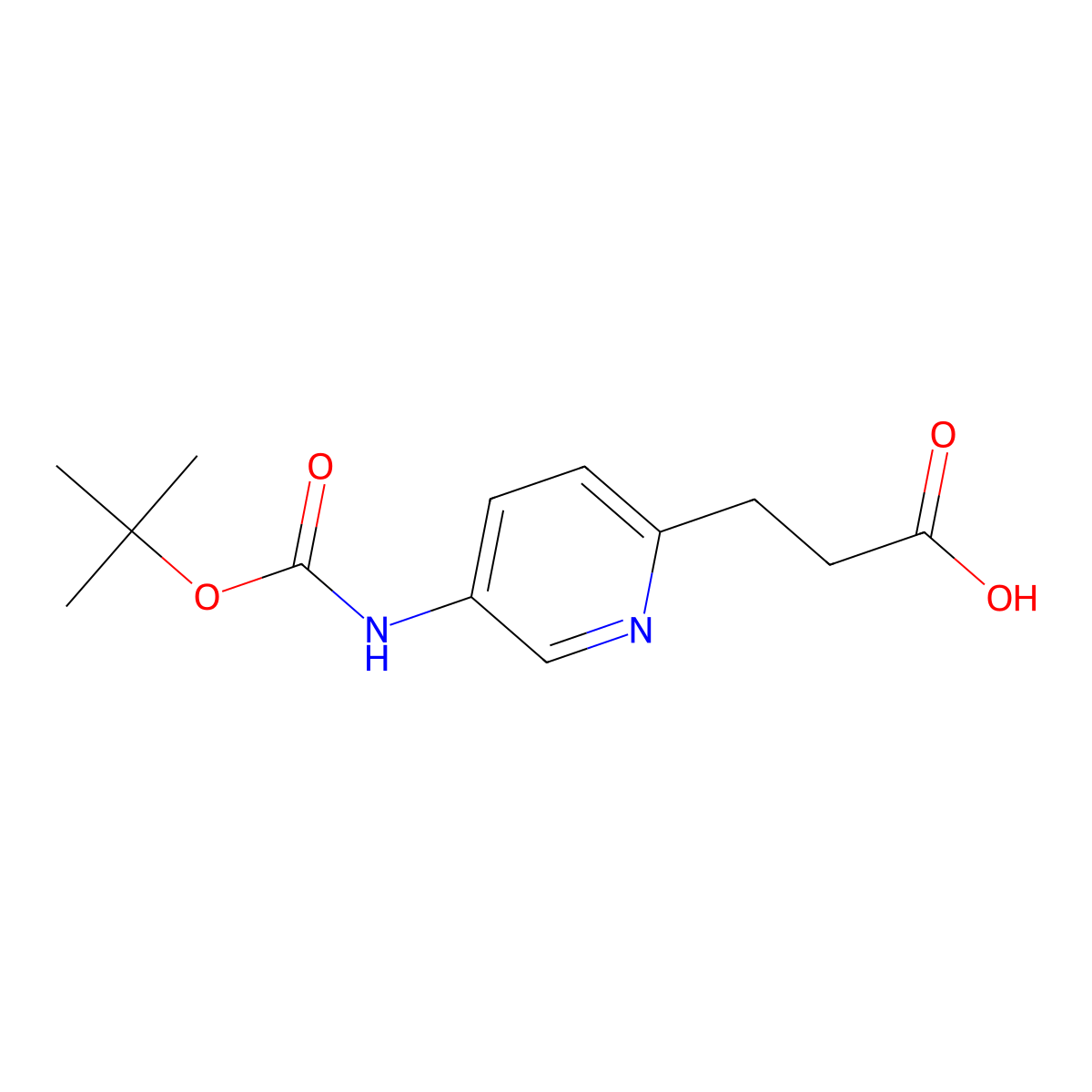 3-(5-{[(Tert-butoxy)carbonyl]amino}pyridin-2-yl)propanoic acid molecular structure, CAS 2385409-55-0