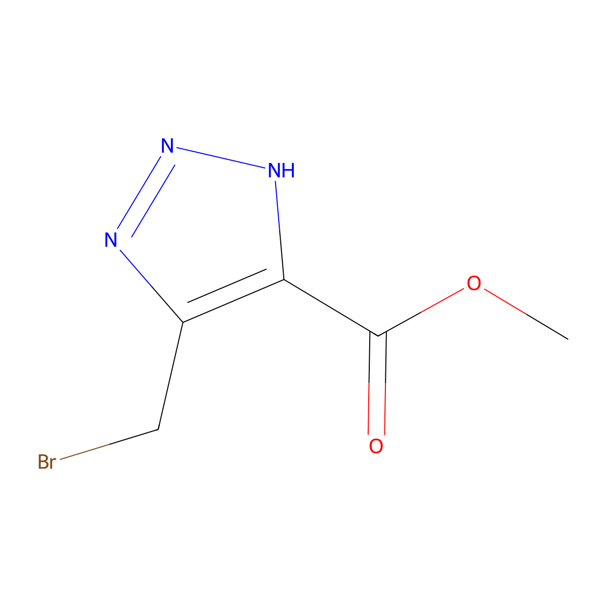 methyl 4-(bromomethyl)-1H-1,2,3-triazole-5-carboxylate molecular structure, CAS 2385410-97-7