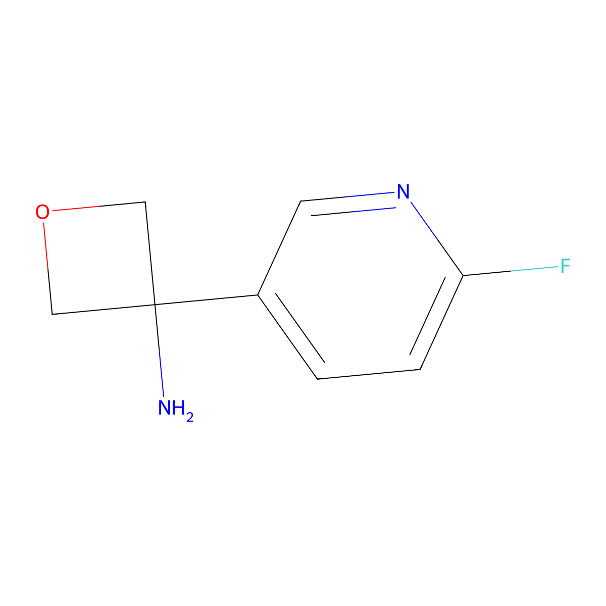 3-(6-Fluoropyridin-3-yl)oxetan-3-amine molecular structure, CAS 2385411-72-1