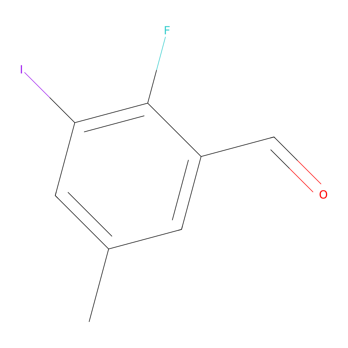 2-Fluoro-3-iodo-5-methylbenzaldehyde molecular structure, CAS 2385422-34-2