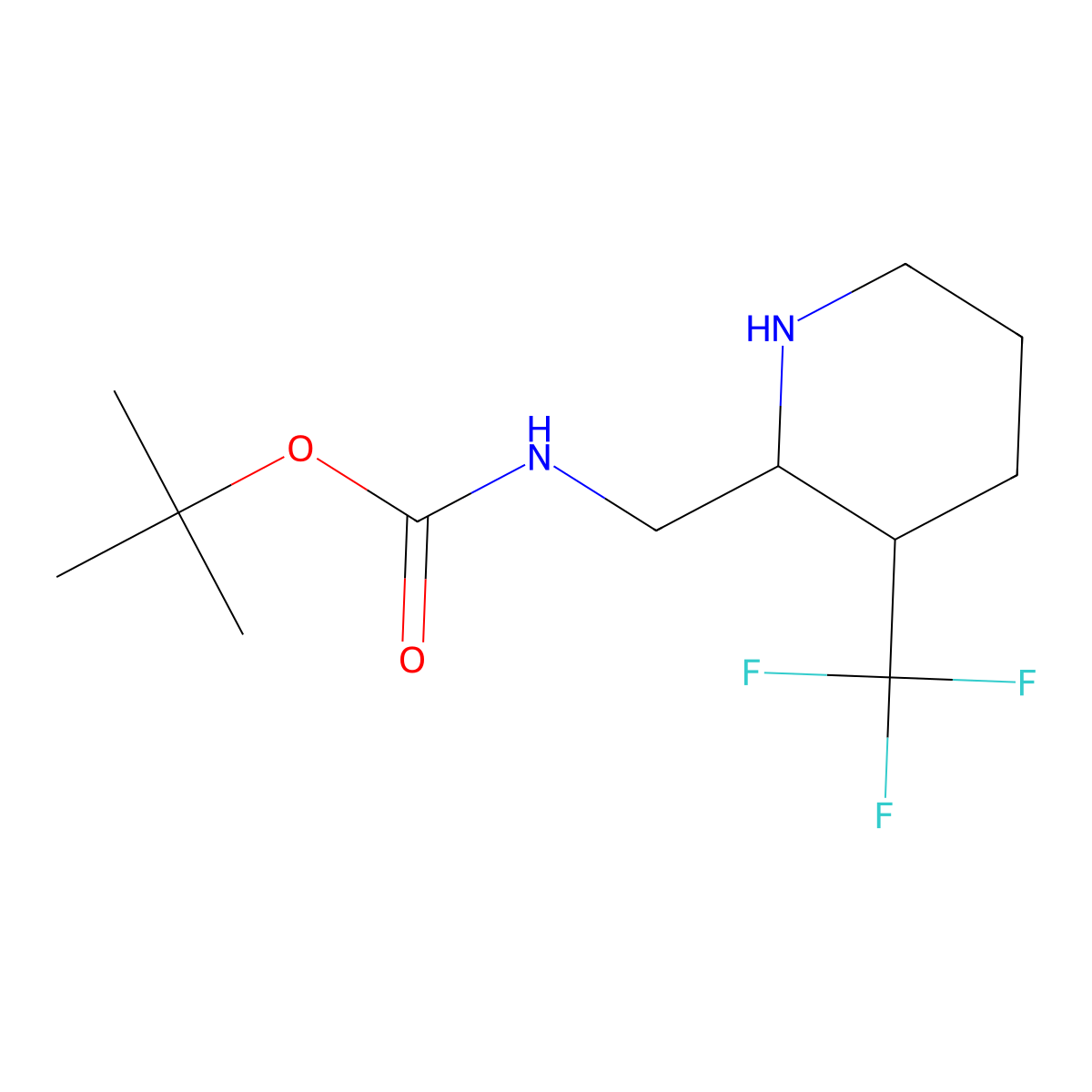 tert-butyl N-{[3-(trifluoromethyl)piperidin-2-yl]methyl}carbamate molecular structure, CAS 2385426-34-4