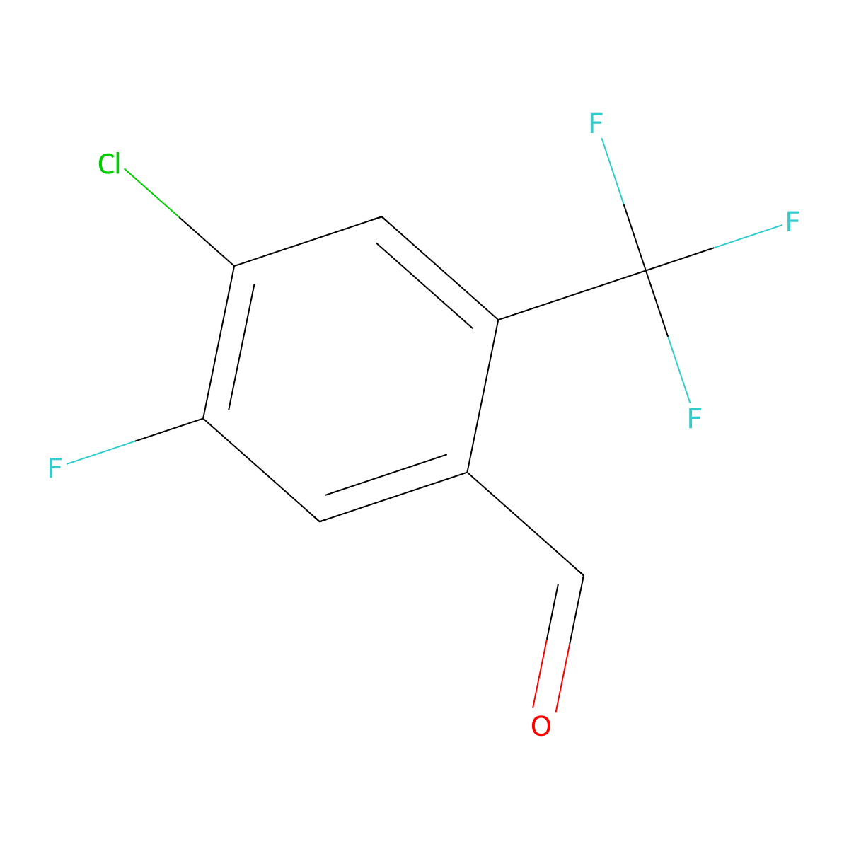 4-Chloro-5-fluoro-2-(trifluoromethyl)benzaldehyde molecular structure, CAS 2385429-79-6