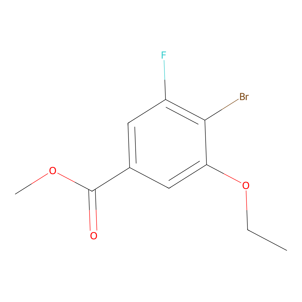 Methyl 4-bromo-3-ethoxy-5-fluorobenzoate molecular structure, CAS 2385430-04-4