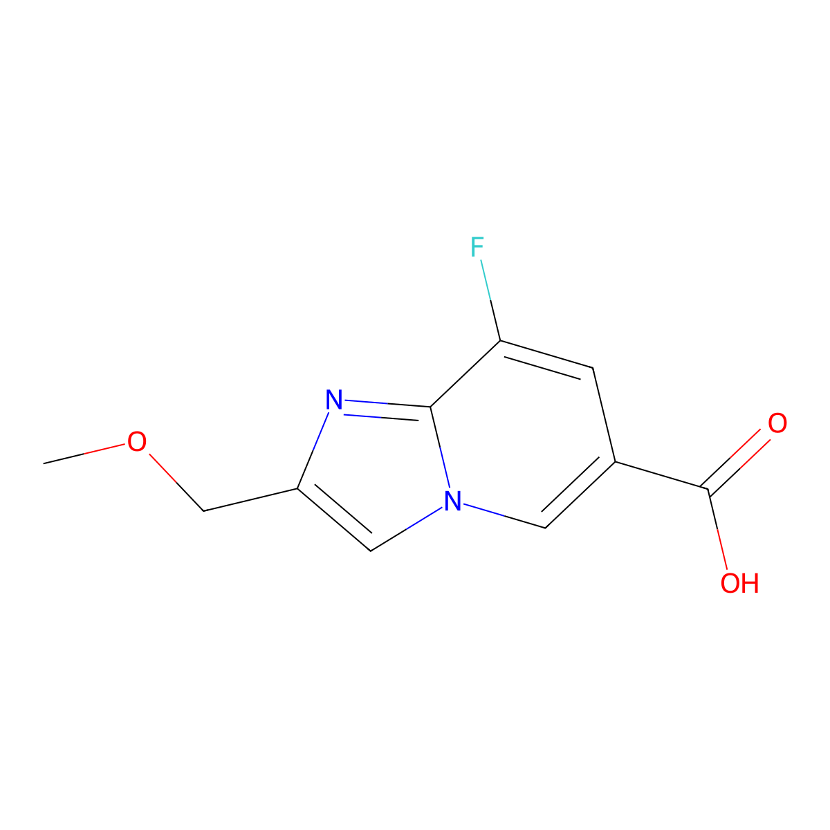 8-Fluoro-2-(methoxymethyl)imidazo[1,2-a]pyridine-6-carboxylic acid molecular structure, CAS 2385436-81-5
