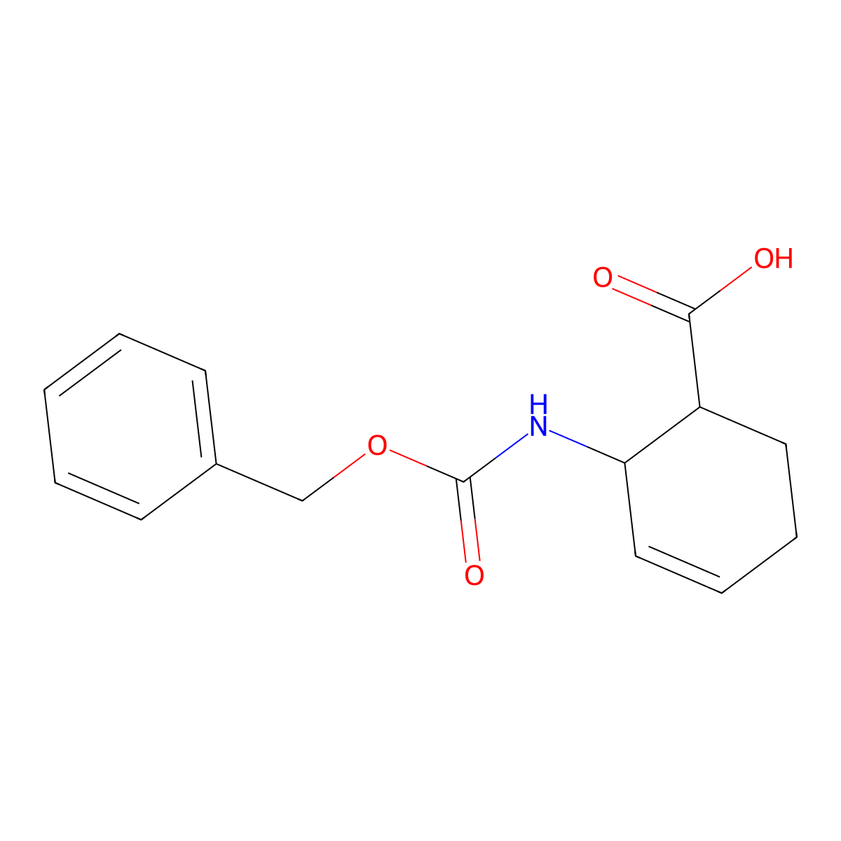 2-{[(Benzyloxy)carbonyl]amino}cyclohex-3-ene-1-carboxylic acid molecular structure, CAS 2385439-27-8
