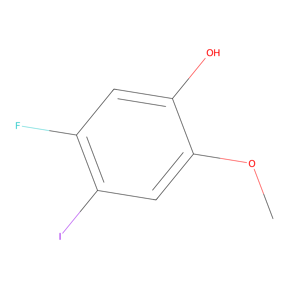 5-Fluoro-4-iodo-2-methoxyphenol molecular structure, CAS 2385439-73-4