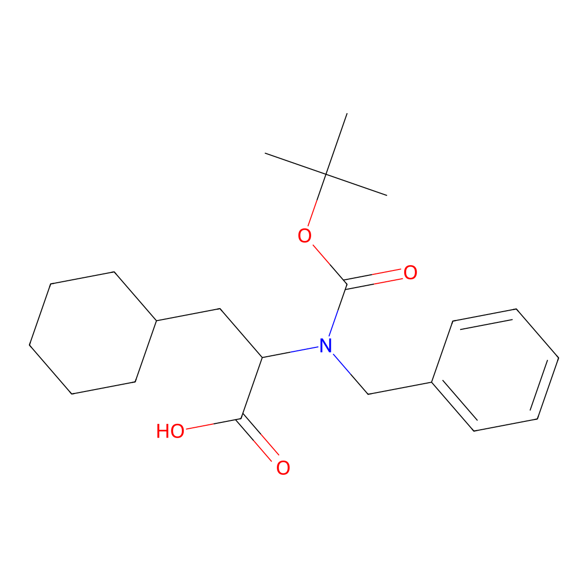 2-{Benzyl[(tert-butoxy)carbonyl]amino}-3-cyclohexylpropanoic acid molecular structure, CAS 2385444-58-4