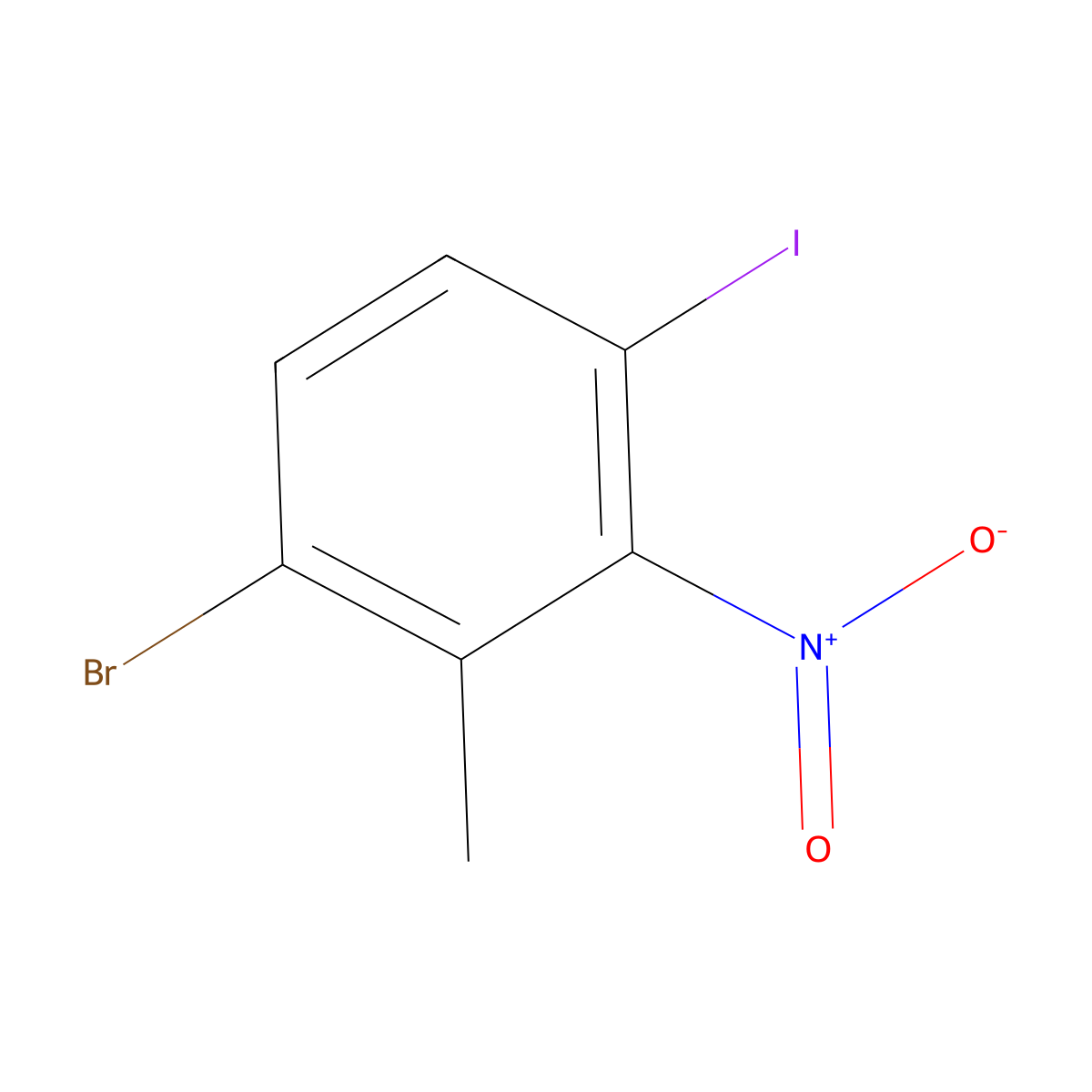 1-Bromo-4-iodo-2-methyl-3-nitrobenZene molecular structure, CAS 2385445-62-3