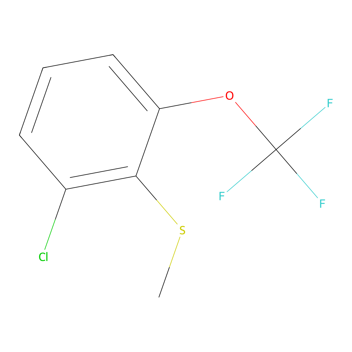 (2-Chloro-6-(trifluoromethoxy)phenyl)(methyl)sulfane molecular structure, CAS 2385446-94-4