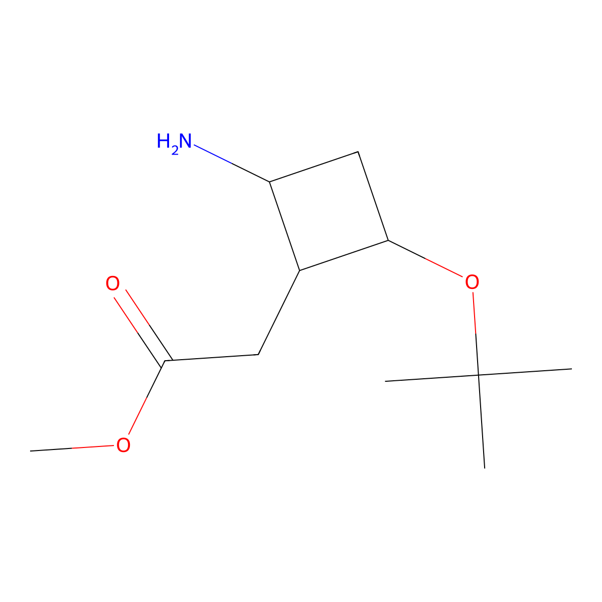 Methyl 2-[2-amino-4-(tert-butoxy)cyclobutyl]acetate molecular structure, CAS 2385447-52-7