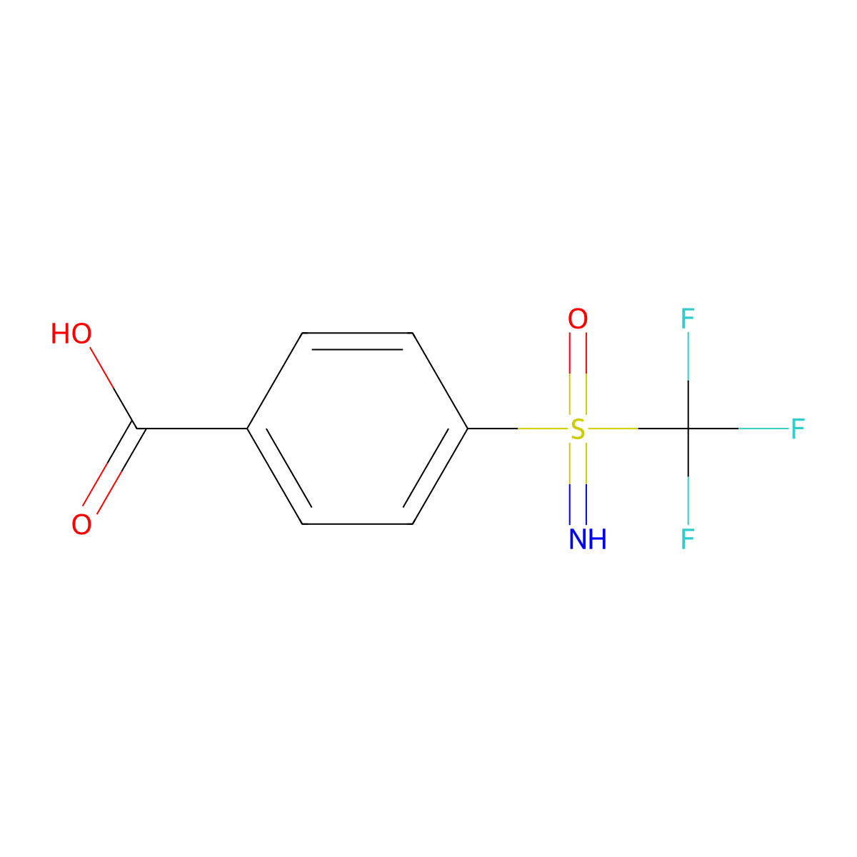 4-[Imino(oxo)(trifluoromethyl)-lambda6-sulfanyl]benzoic acid molecular structure, CAS 2385452-08-2
