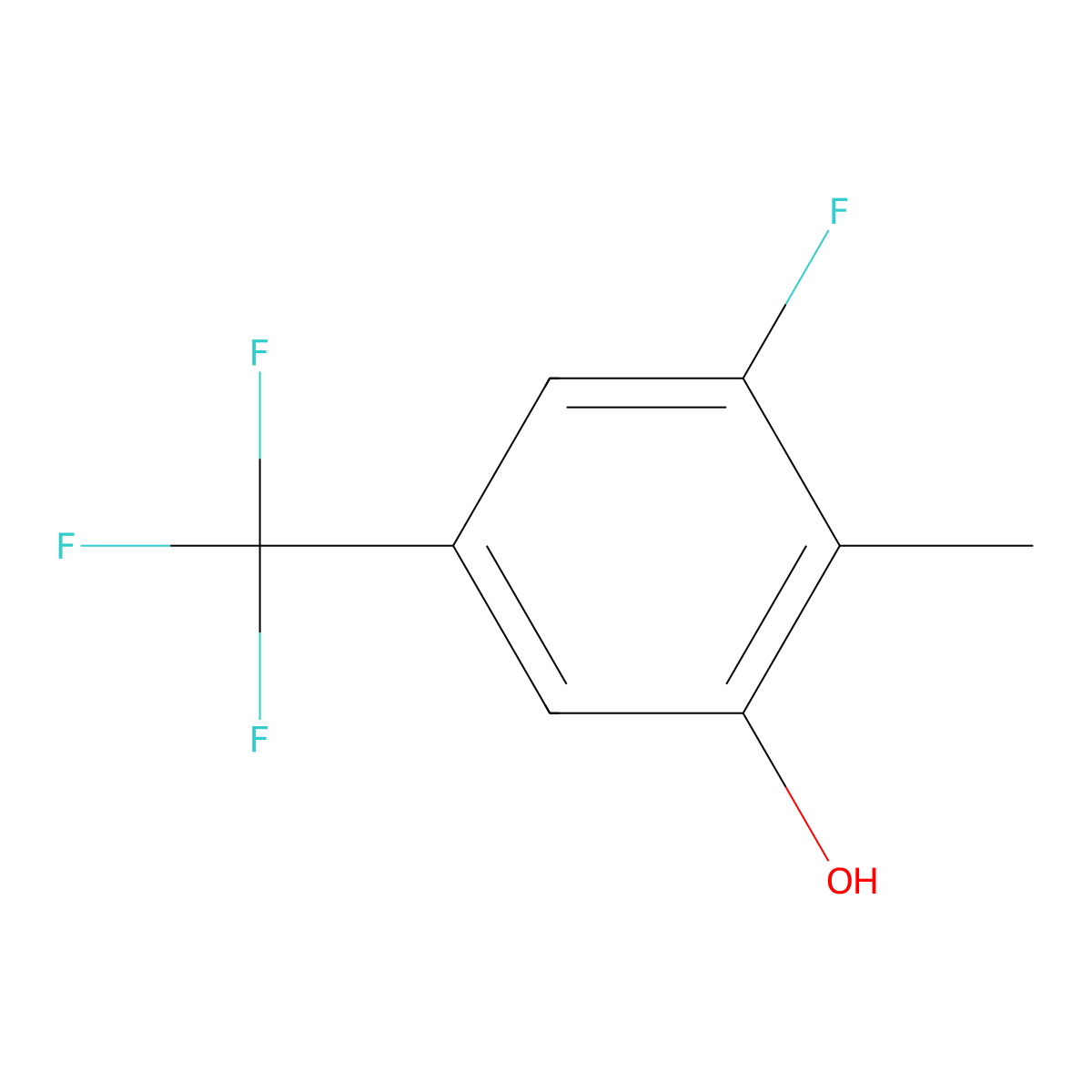 3-Fluoro-2-methyl-5-(trifluoromethyl)phenol molecular structure, CAS 2385454-89-5