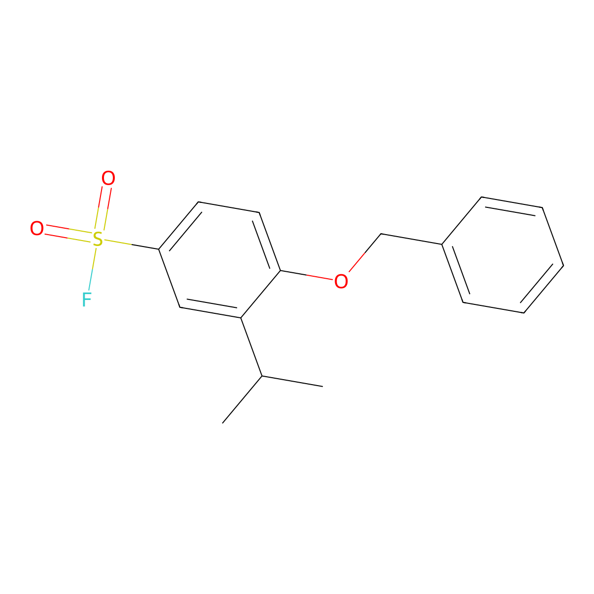 4-(Benzyloxy)-3-(propan-2-yl)benzene-1-sulfonyl fluoride molecular structure, CAS 2385457-53-2