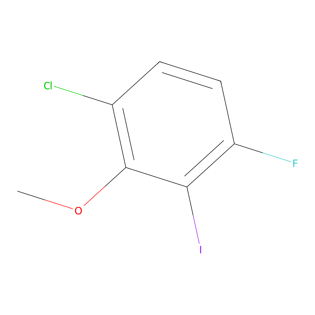 1-Chloro-4-fluoro-3-iodo-2-methoxybenzene molecular structure, CAS 2385459-82-3