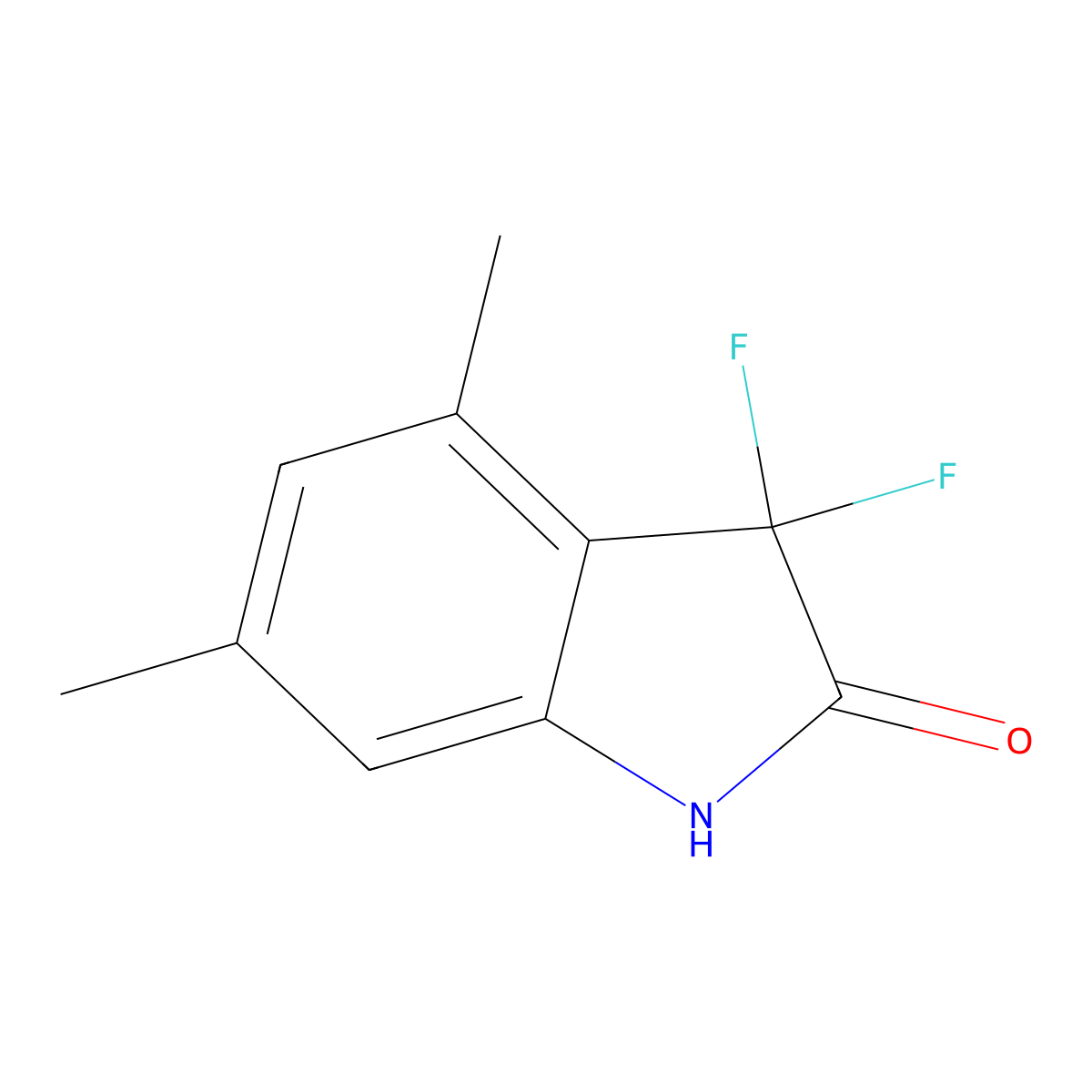 3,3-Difluoro-4,6-dimethylindolin-2-one molecular structure, CAS 2385463-15-8