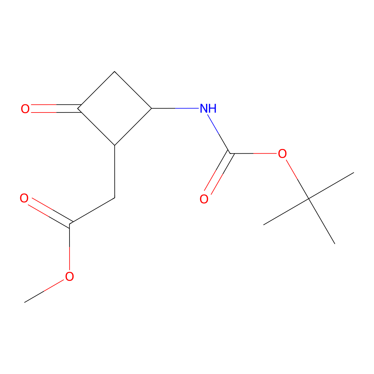 Methyl 2-(2-{[(tert-butoxy)carbonyl]amino}-4-oxocyclobutyl)acetate molecular structure, CAS 2385463-50-1