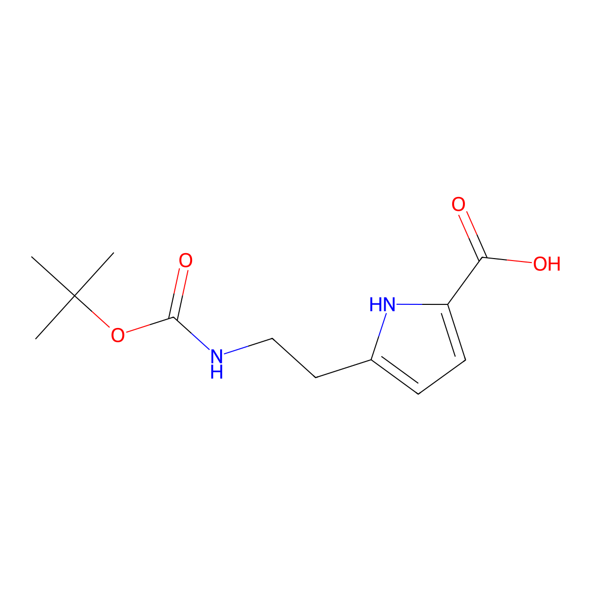 5-(2-{[(tert-butoxy)carbonyl]amino}ethyl)-1H-pyrrole-2-carboxylic acid molecular structure, CAS 2385469-45-2