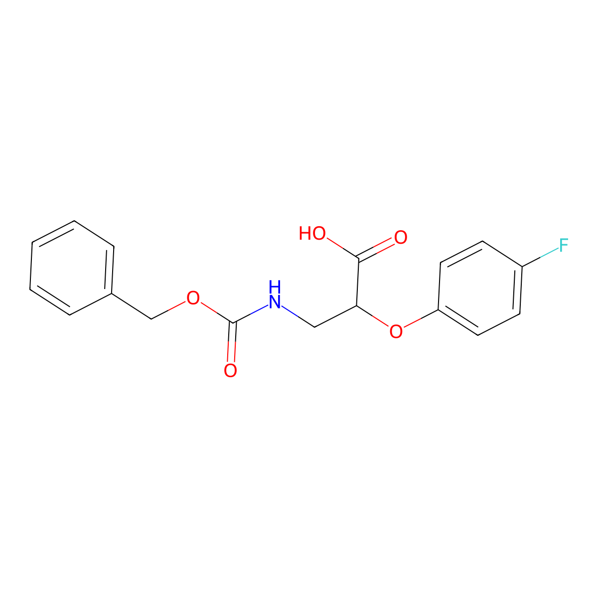 3-{[(Benzyloxy)carbonyl]amino}-2-(4-fluorophenoxy)propanoic acid molecular structure, CAS 2385469-76-9