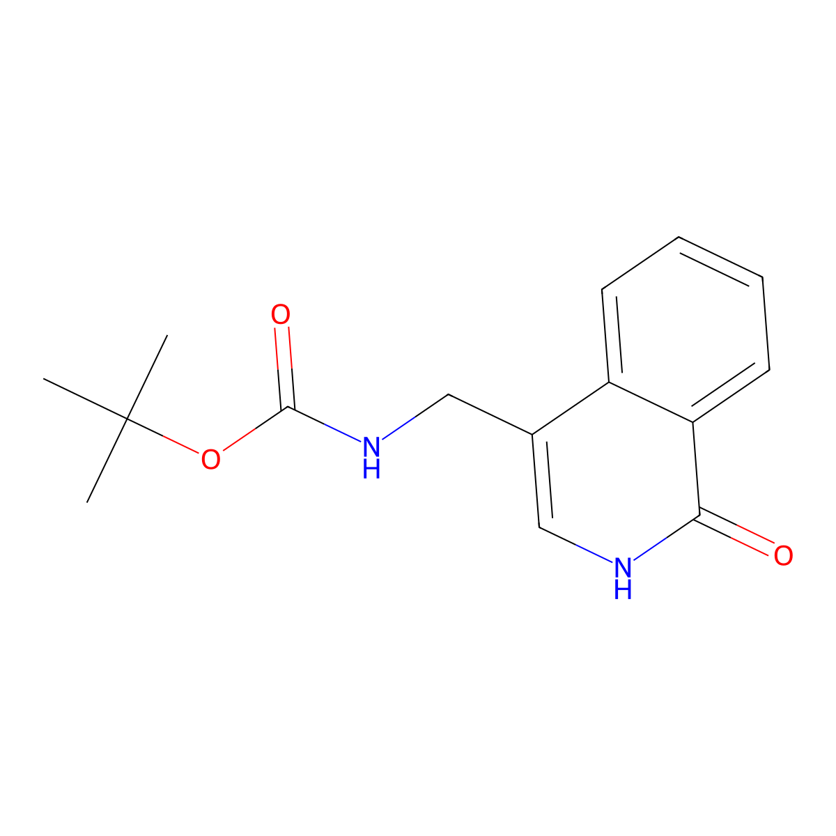 Tert-butyl (1-oxo-1,2-dihydroisoquinolin-4-yl)methylcarbamate molecular structure, CAS 2385470-51-7