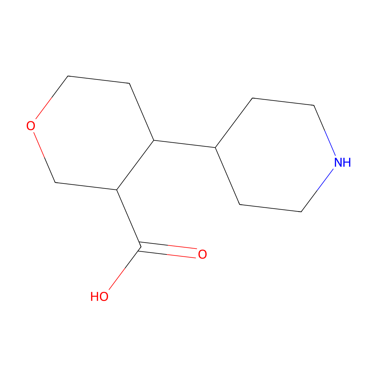 4-(Piperidin-4-yl)oxane-3-carboxylic acid molecular structure, CAS 2385470-94-8