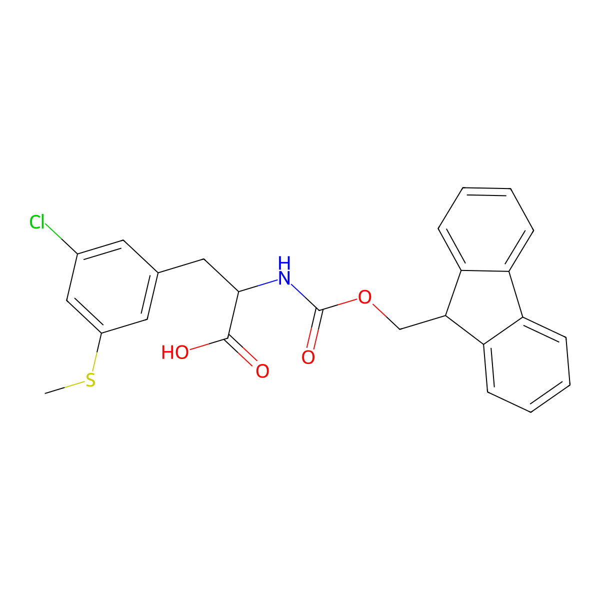 3-[3-chloro-5-(methylsulfanyl)phenyl]-2-({[(9H-fluoren-9-yl)methoxy]carbonyl}amino)propanoic acid molecular structure, CAS 2385471-79-2