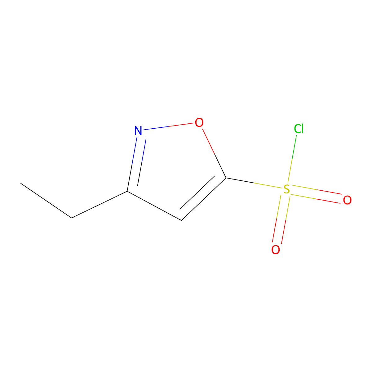 3-Ethyl-1,2-oxazole-5-sulfonylchloride molecular structure, CAS 2385478-45-3