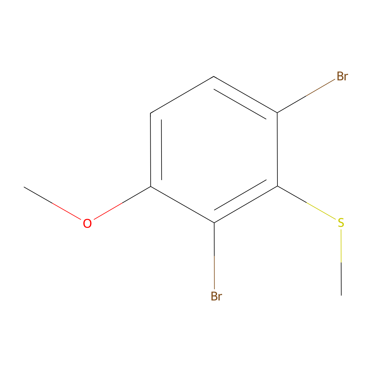 (2,6-Dibromo-3-methoxyphenyl)(methyl)sulfane molecular structure, CAS 2385479-23-0