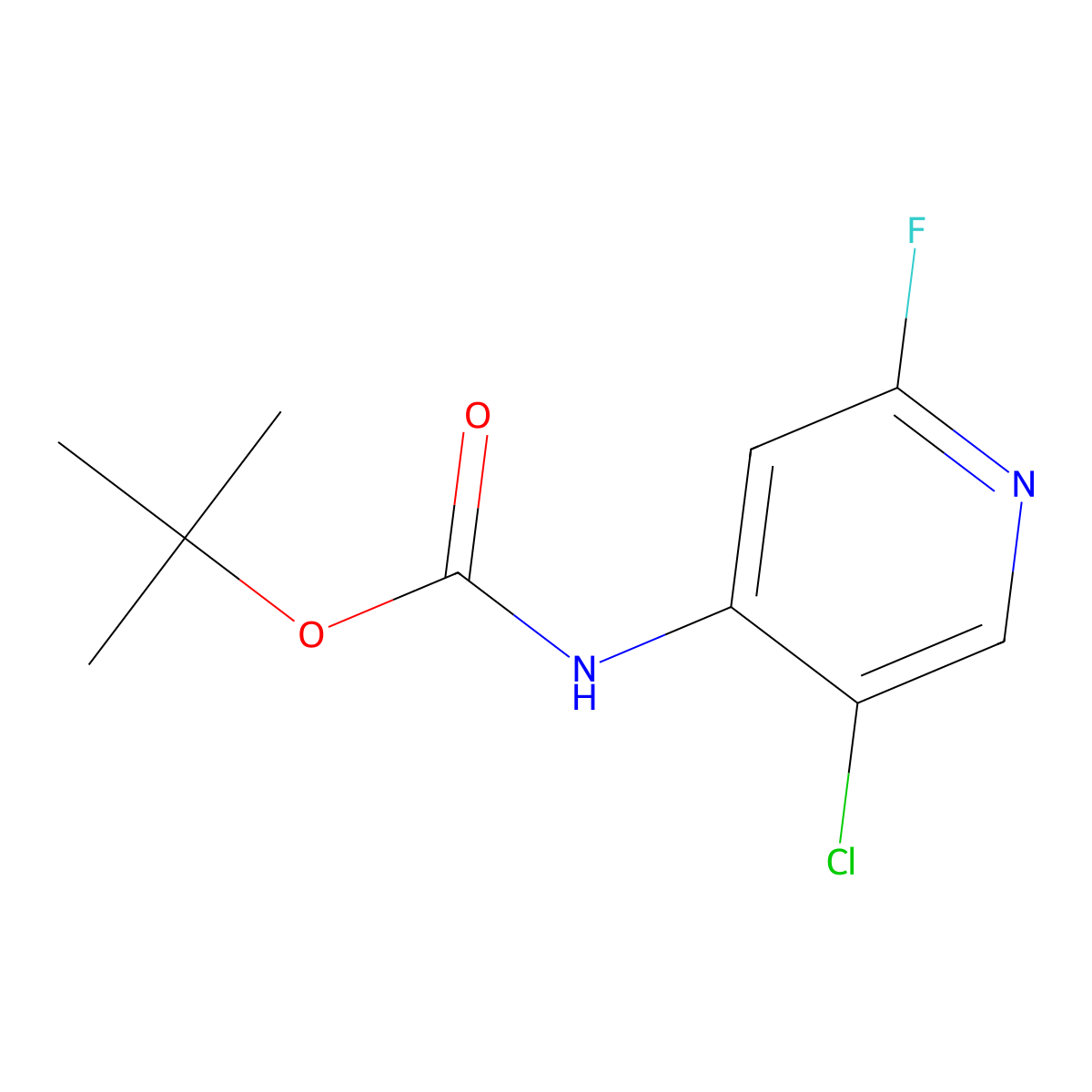 tert-butyl N-(5-chloro-2-fluoropyridin-4-yl)carbamate molecular structure, CAS 2385480-98-6
