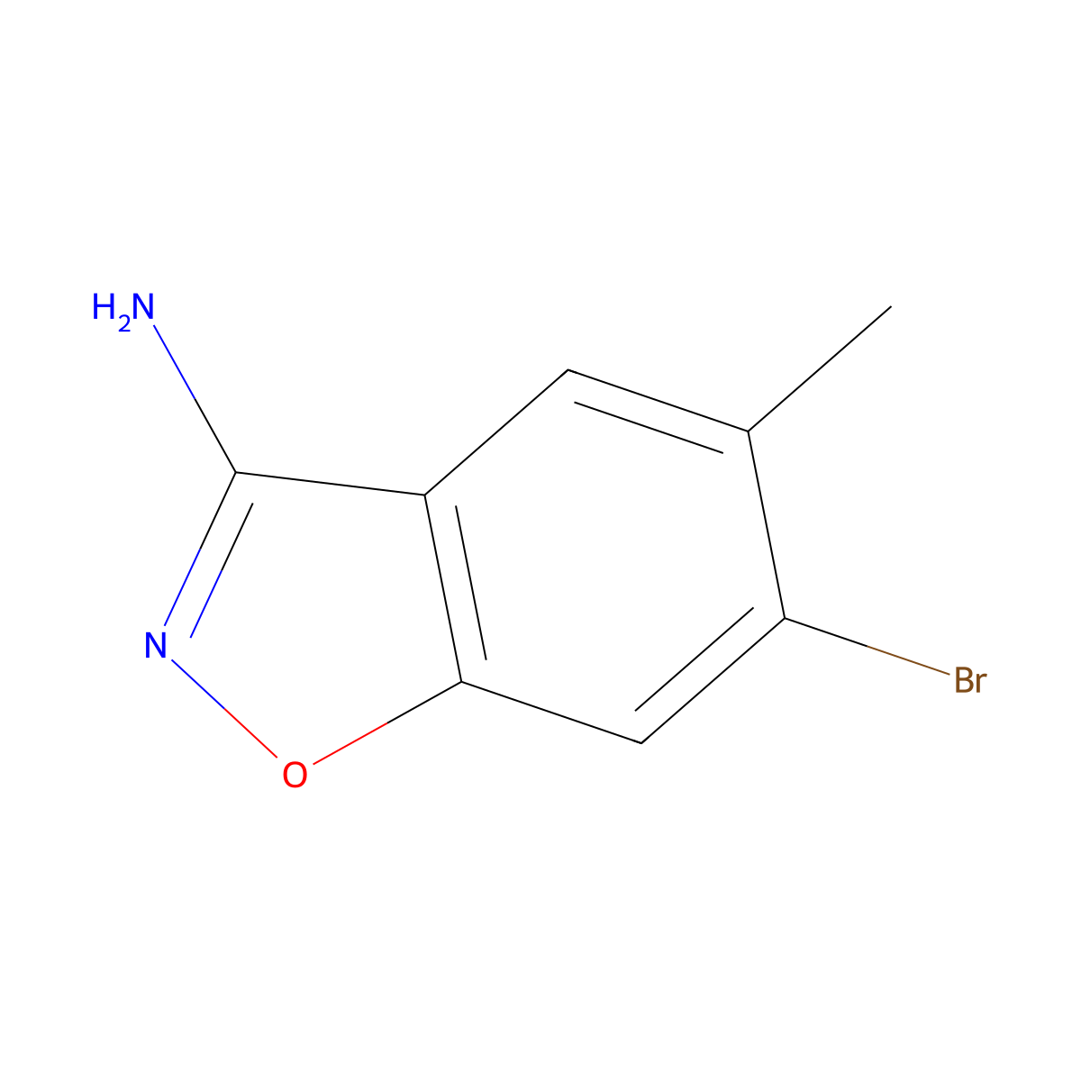 6-Bromo-5-methylbenzo[d]isoxazol-3-amine molecular structure, CAS 2385483-19-0